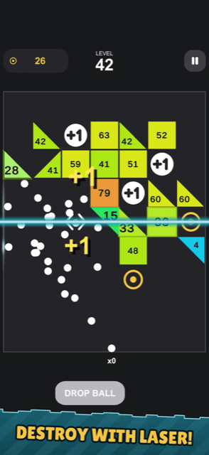 A laser pickup firing a beam across the board while the ball stream is still in flight